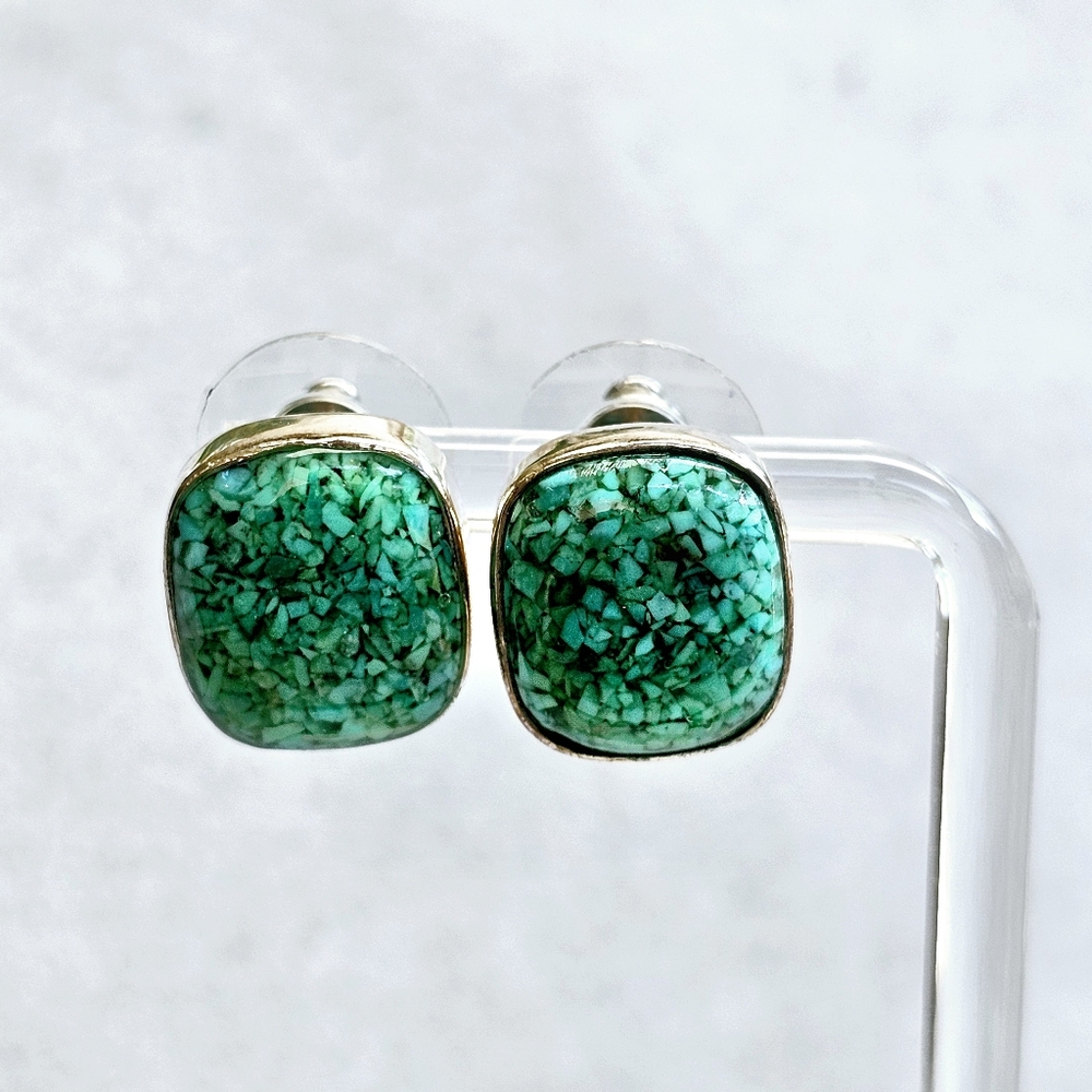 Silpada Crushed Turquoise 925 Earrings - Picture 4 of 12